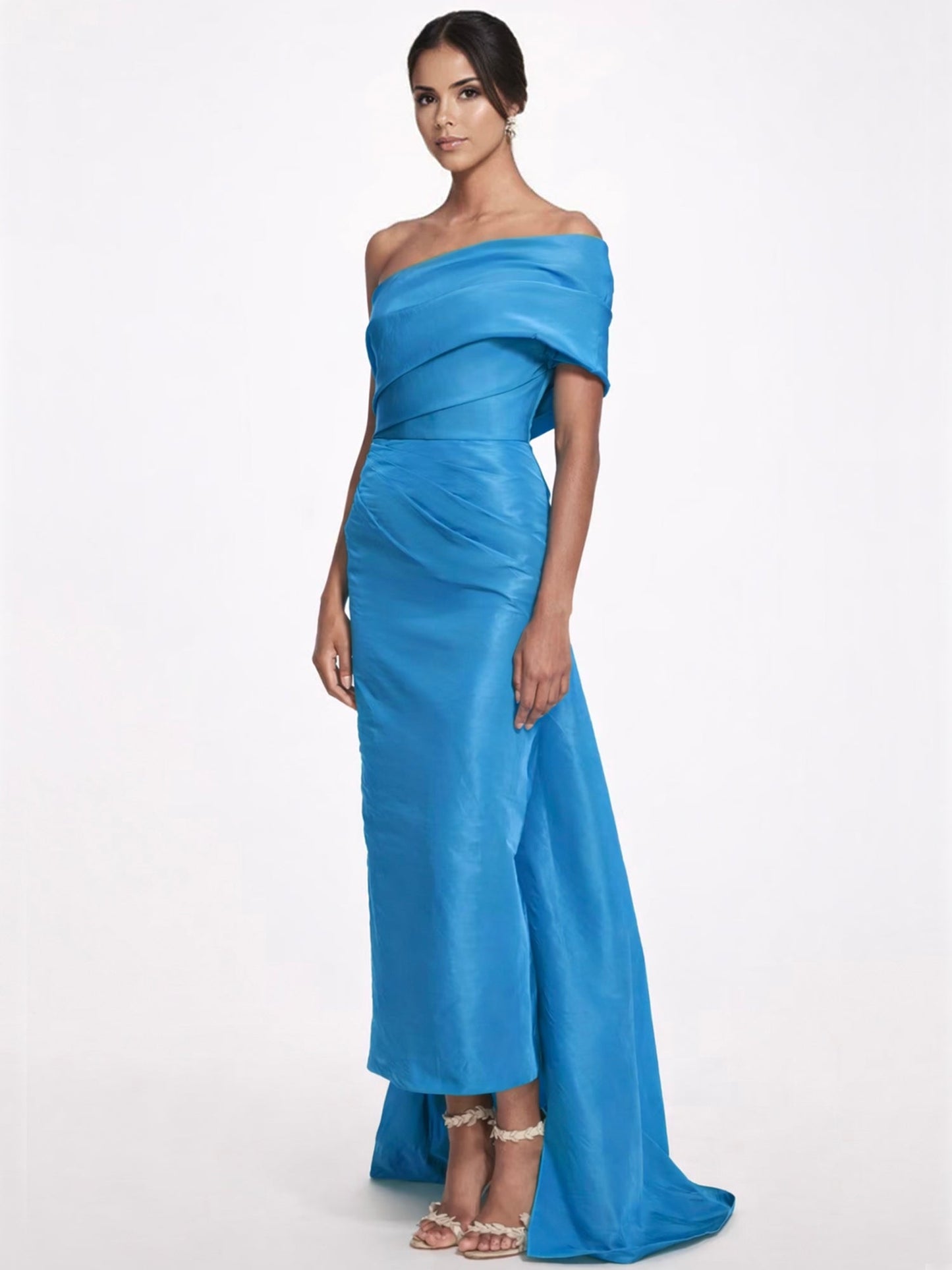 One-Shoulder Sleeveless Ankle-Length Mother Of The Bride Dress