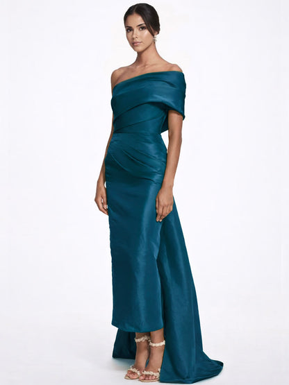 One-Shoulder Sleeveless Ankle-Length Mother Of The Bride Dress
