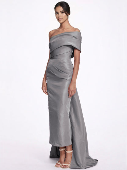 One-Shoulder Sleeveless Ankle-Length Mother Of The Bride Dress