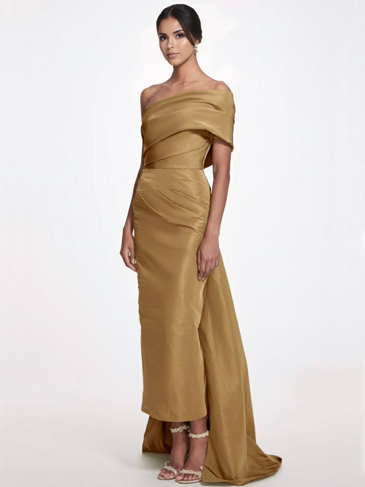 One-Shoulder Sleeveless Ankle-Length Mother Of The Bride Dress
