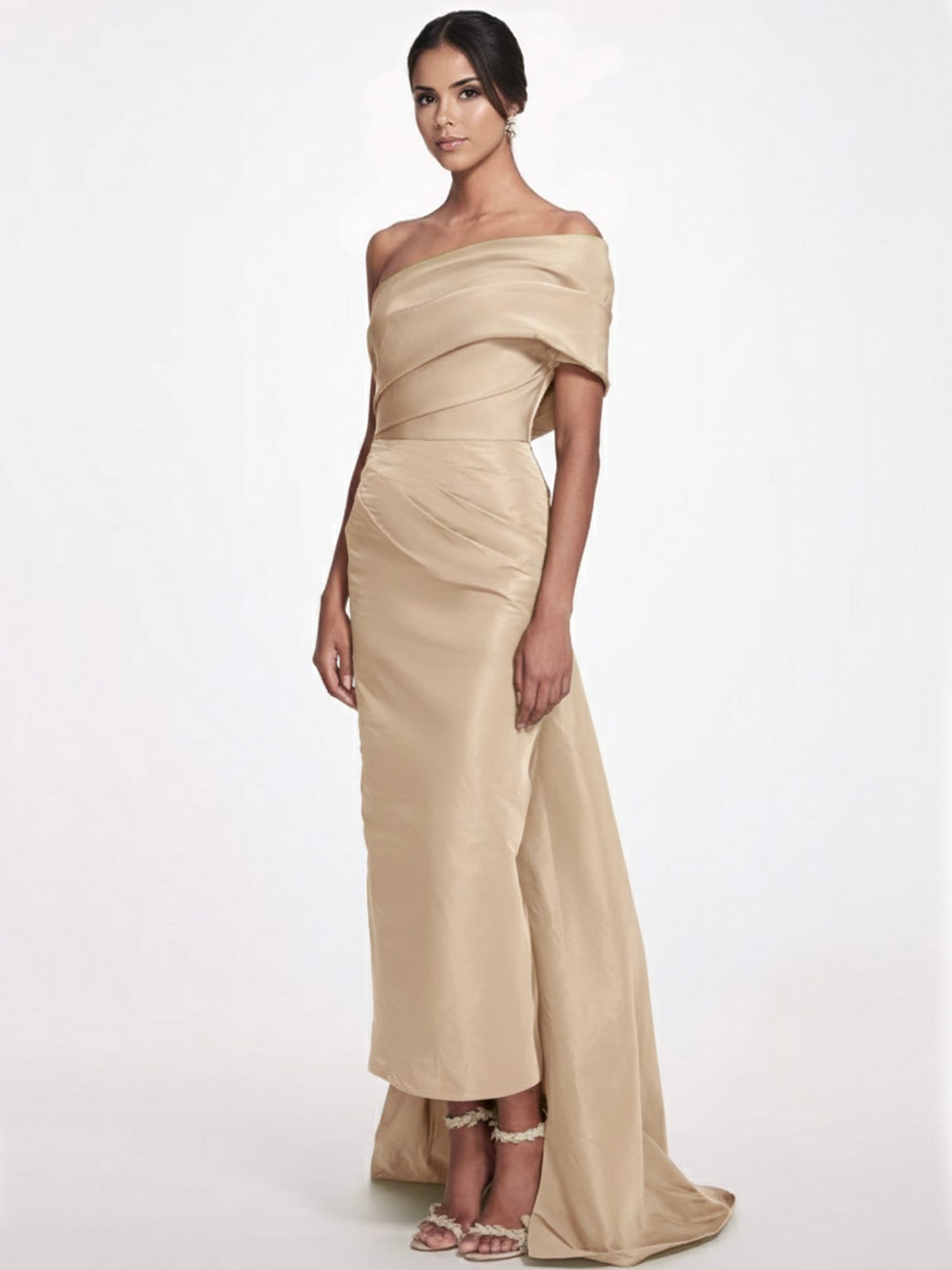 One-Shoulder Sleeveless Ankle-Length Mother Of The Bride Dress