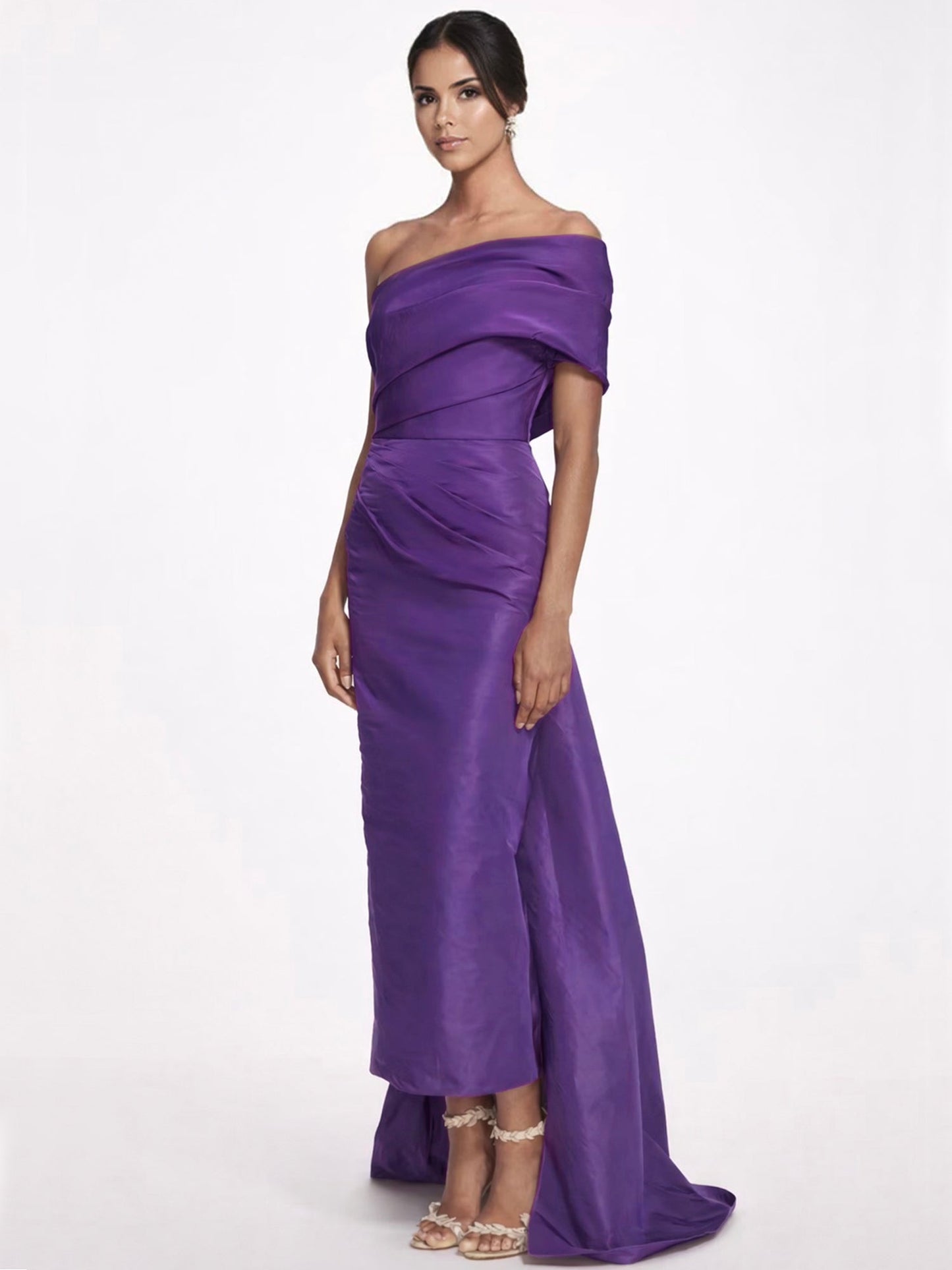One-Shoulder Sleeveless Ankle-Length Mother Of The Bride Dress