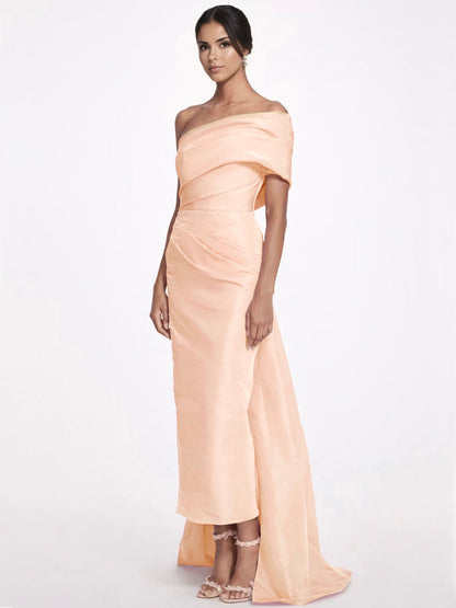 One-Shoulder Sleeveless Ankle-Length Mother Of The Bride Dress