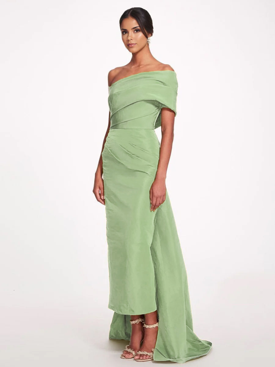 One-Shoulder Sleeveless Ankle-Length Mother Of The Bride Dress
