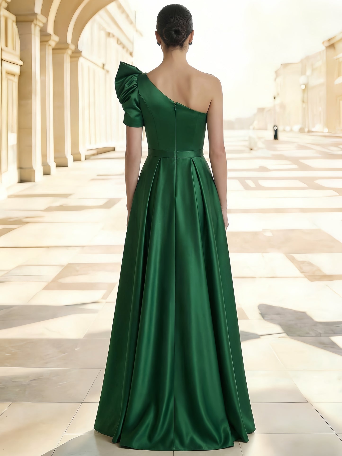Elegant Formal Evening Gown With Bow