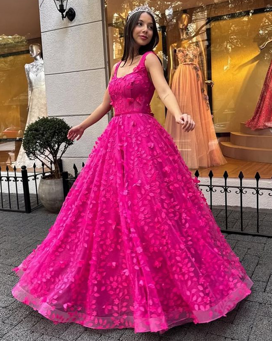 Hot Pink Formal Prom Dress Ball Gown
