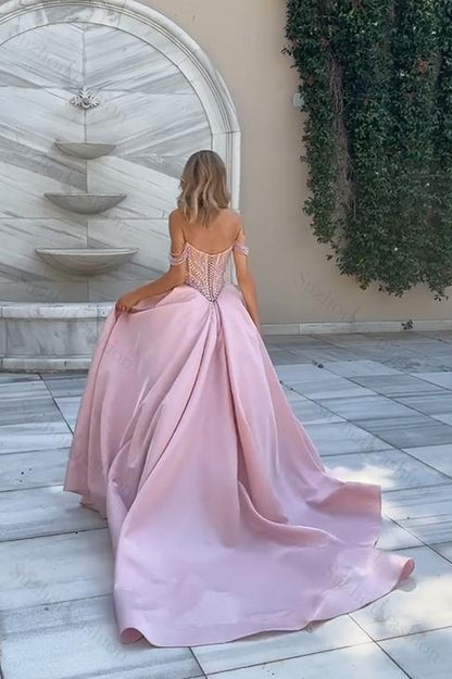 Off the Shoulder Strapless Sleeveless Long Evening Formal Dress