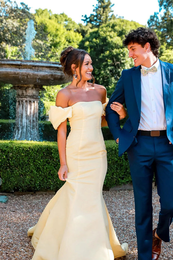 Off Shoulder Strapless Mermaid Long Hot Pink Prom Dress