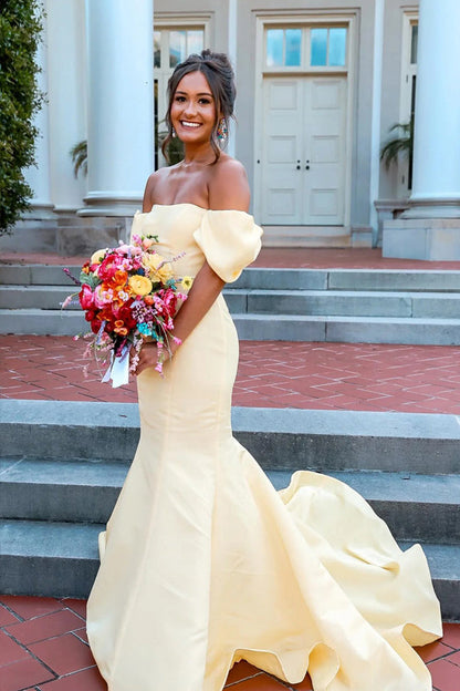 Off Shoulder Strapless Mermaid Long Hot Pink Prom Dress