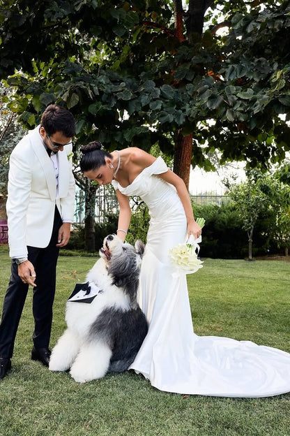 Off The Shoulder Beach Wedding Dress Satin Mermaid Bridal Gown