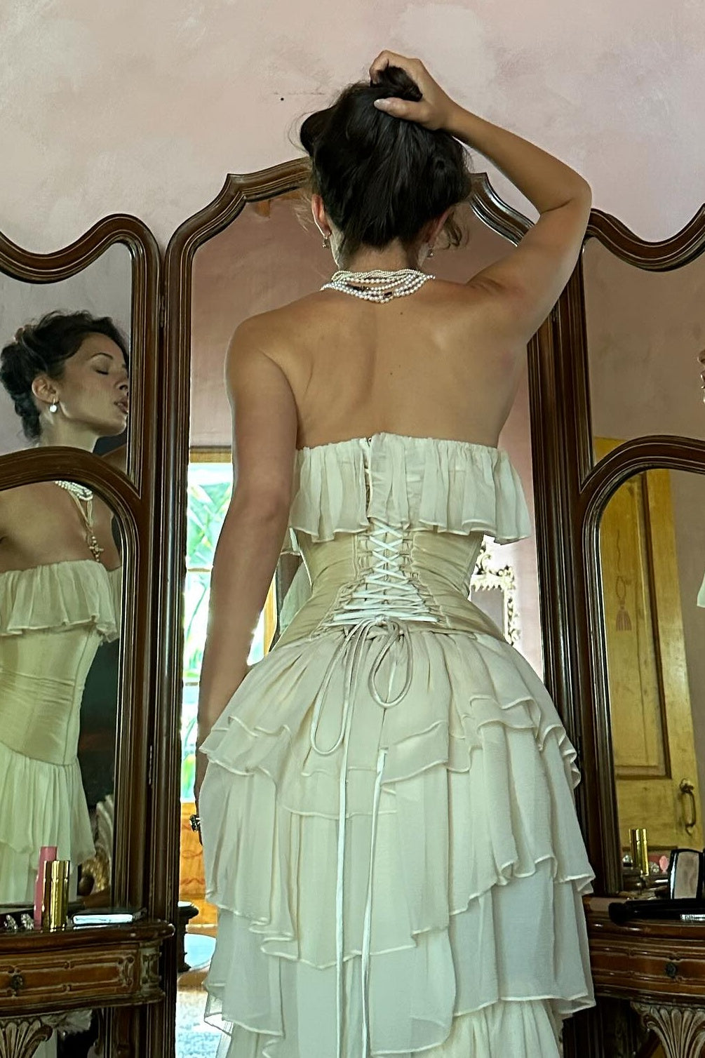 Princess A Line Sweetheart Ivory Corset Party Dress