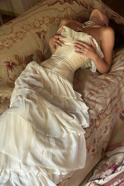 Princess A Line Sweetheart Ivory Corset Party Dress