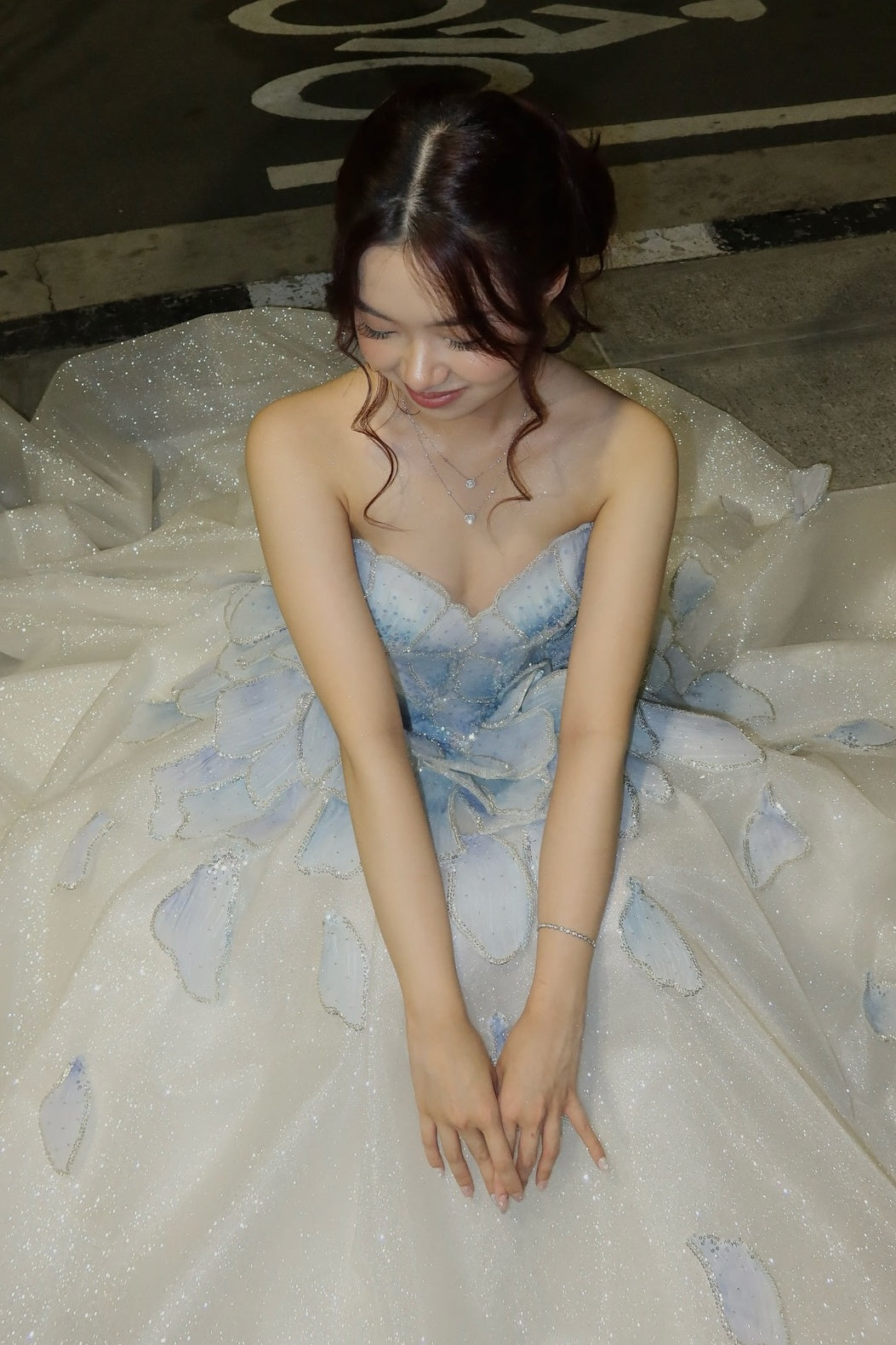 Princess A Line Sweetheart Light Blue Long Prom Dress