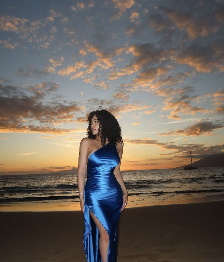 Pretty Blue One Shoulder Sheath Prom Dress