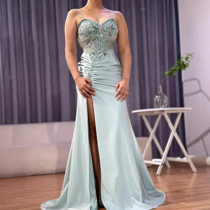 Sweetheart Spaghetti Straps Satin Mermaid Prom Dress