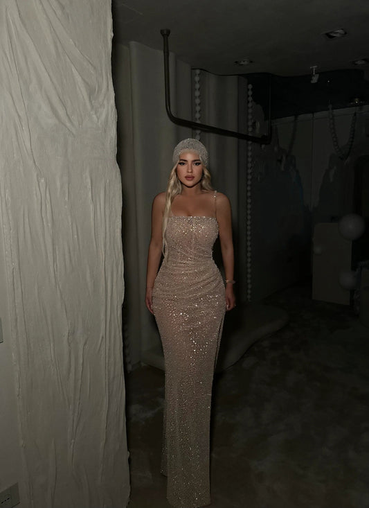 Fashion Sequins Sparkle Sleevless Mermaid Cut Outs Spaghetti Straps Prom Dress