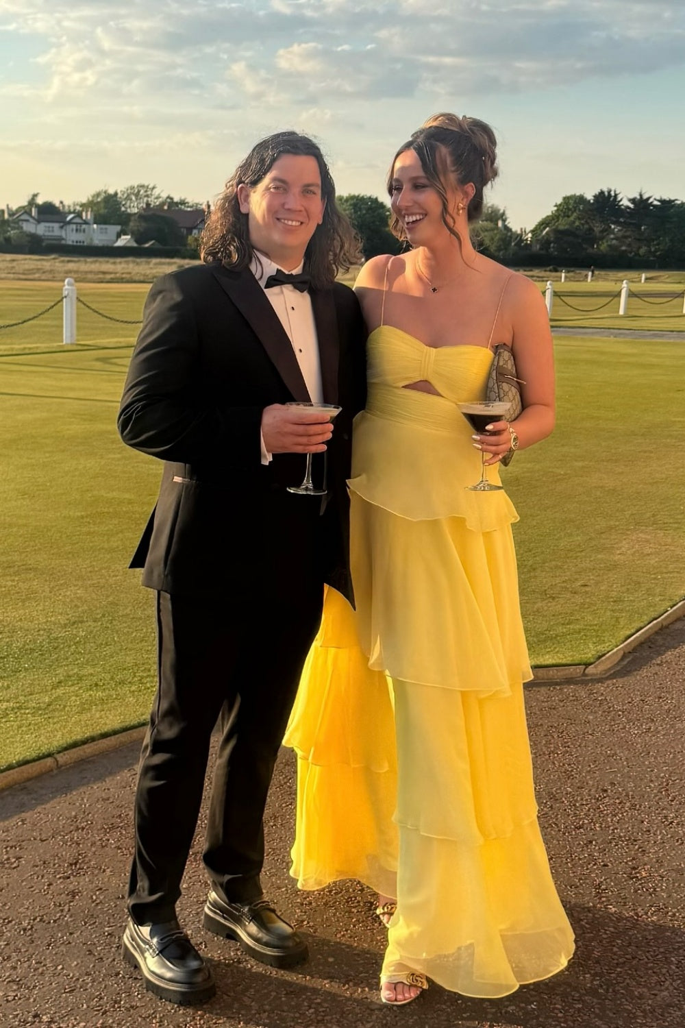 Spaghetti Straps Sweetheart Sleeveless Pleated Chiffon Long Tiered A-Line Prom Dress