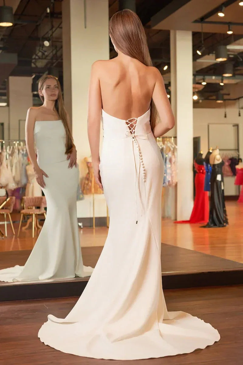 Strapless Backless Mermaid Empire Wedding Dress