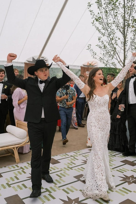 Strapless Beach Wedding Dress Lace Mermaid Bridal Gown