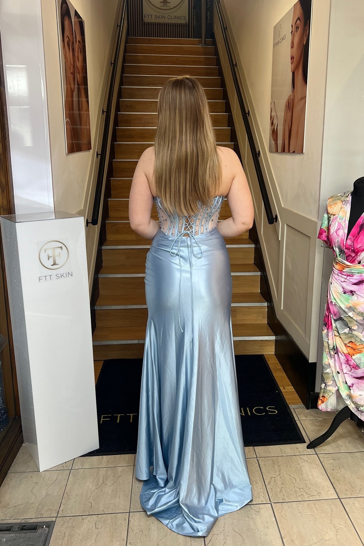 Strapless Sage Green Beaded Mermaid Long Dress with Slit