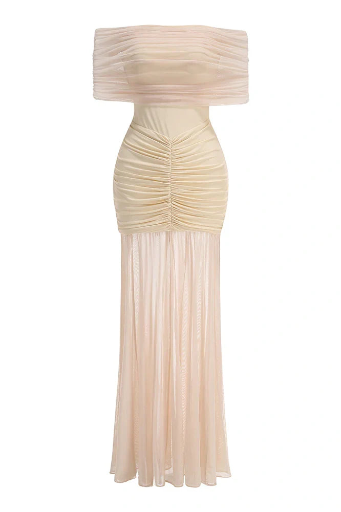 Stunning Mermaid Off the Shoulder Black Long Party Dress