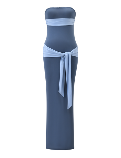 Tube Top Sleeveless Ankle Length Sheath Prom Dress