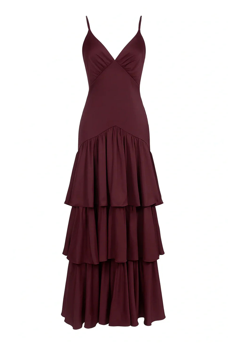 Trendy A Line Spaghetti Straps Burgundy Long Prom Dress