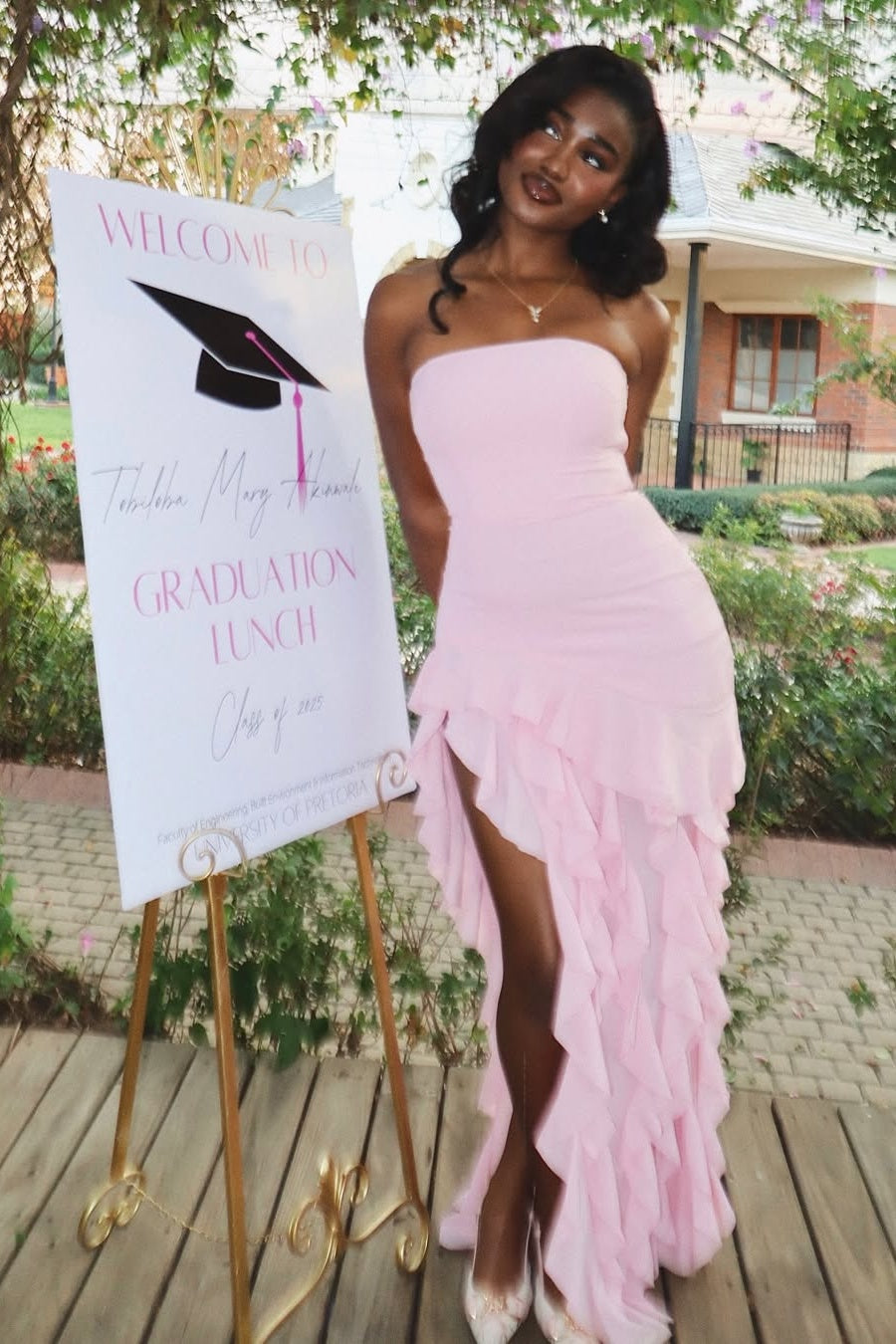 Trendy Sheath Strapless Pink Long Party Dress with Split