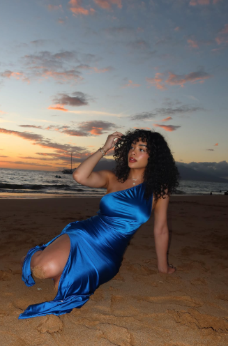 Pretty Blue One Shoulder Sheath Prom Dress