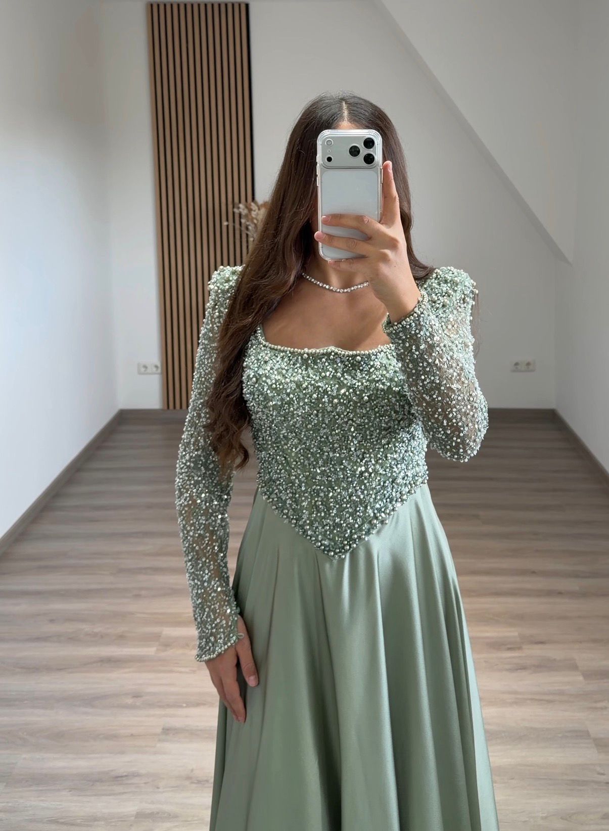 A Line Satin Off the Shoulder Long Formal Dress with Lace