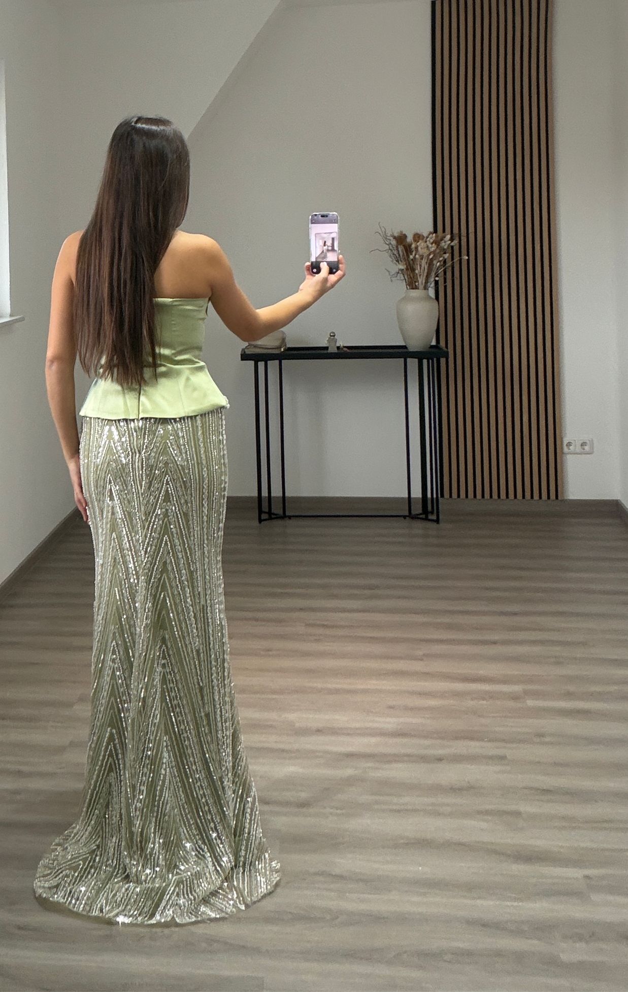 Sleeveless Square Ruched Sequins Evening Dress