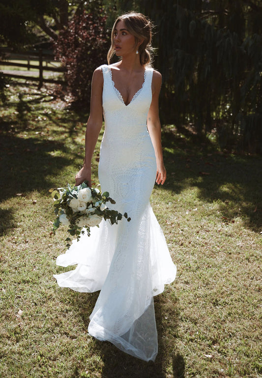 Backless Lace Mermaid Wedding Dress