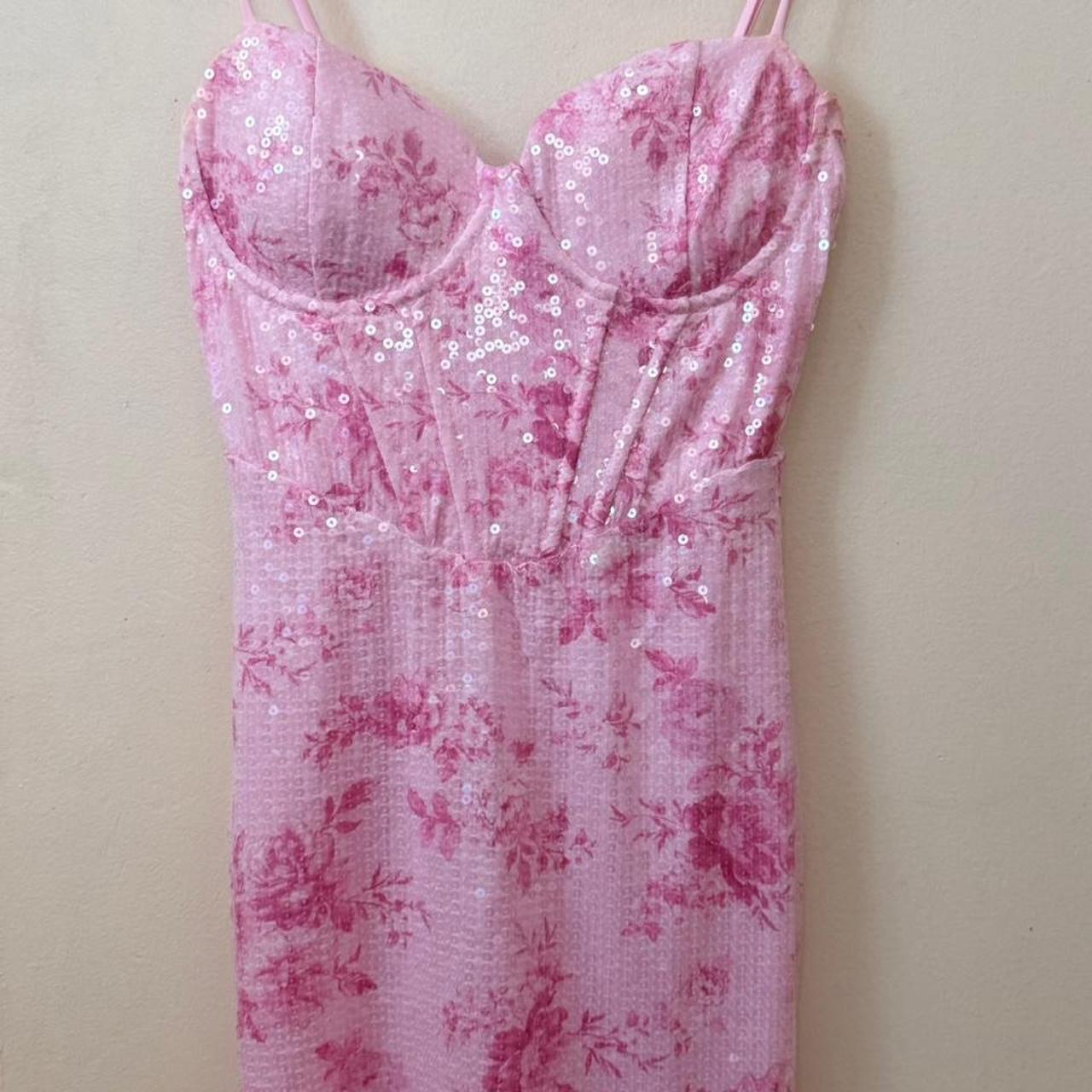 Floral Corset Mini Dress with Spaghetti Straps