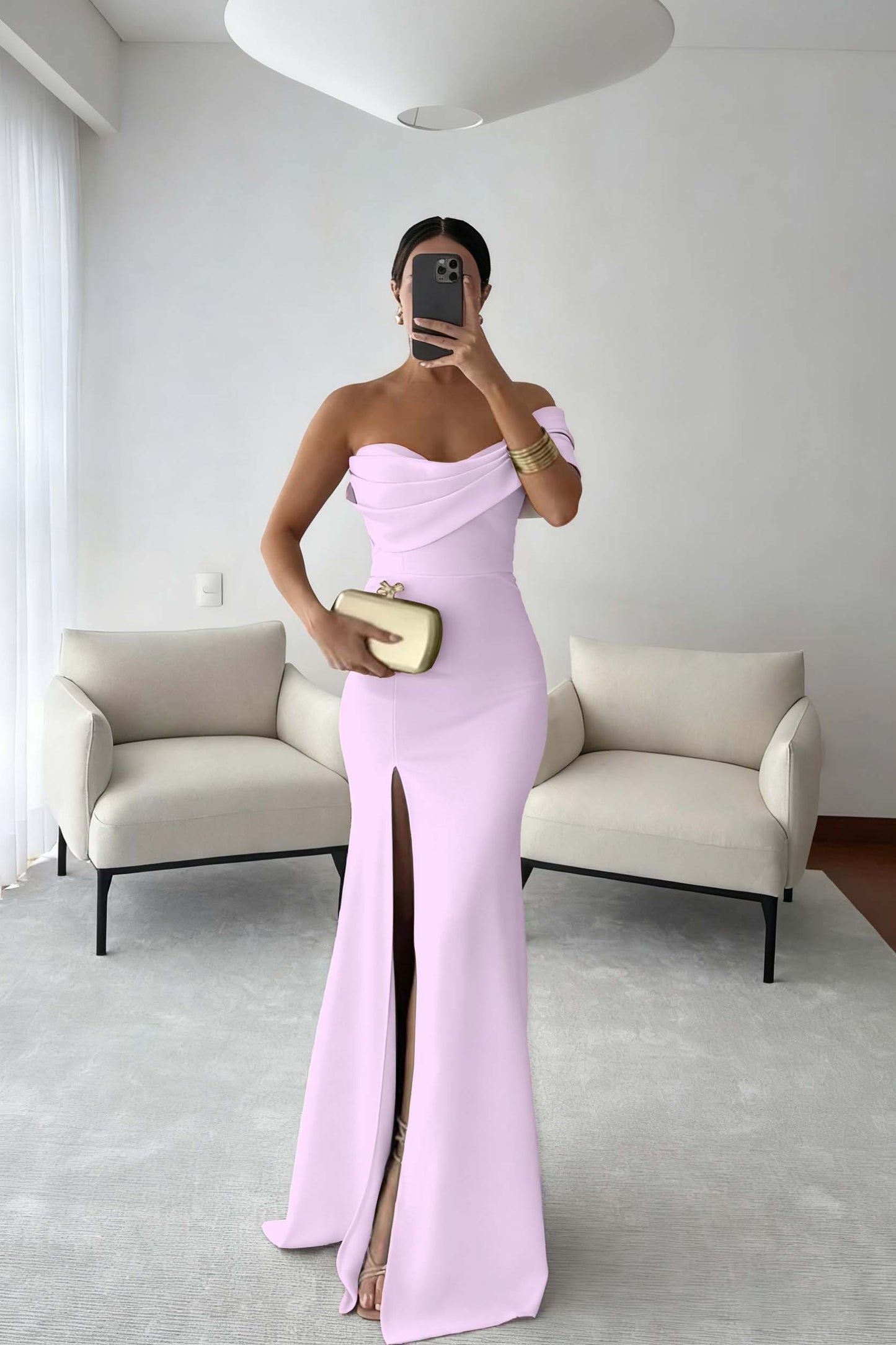 Sleeveless Prom Dress Mermaid Slimming Pleated with Split