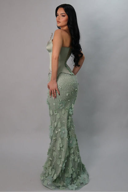 Strapless Sleeveless Long Mermaid Prom Dress