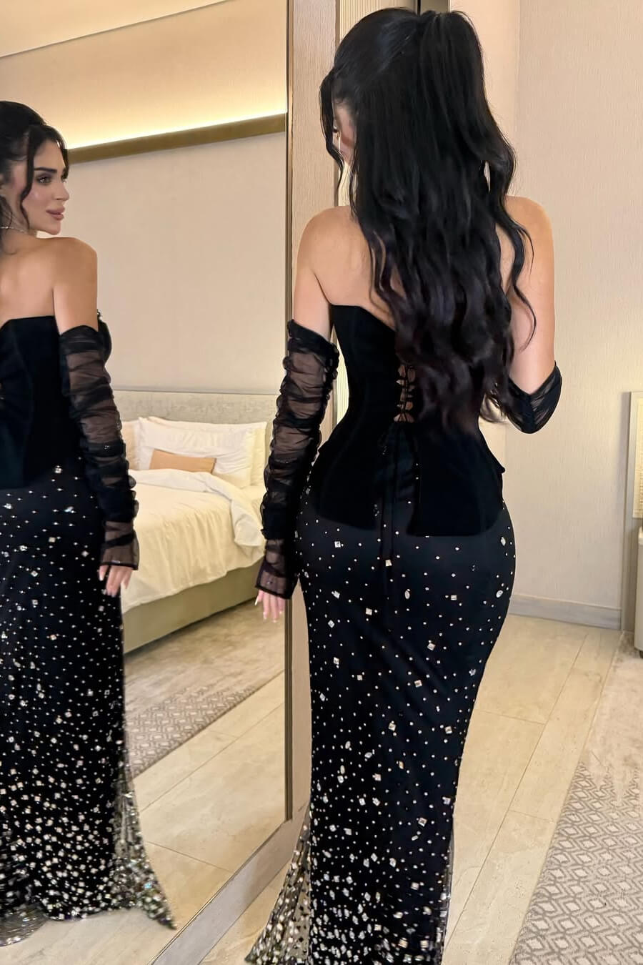 Black Sweetheart Mermaid Evening Dress