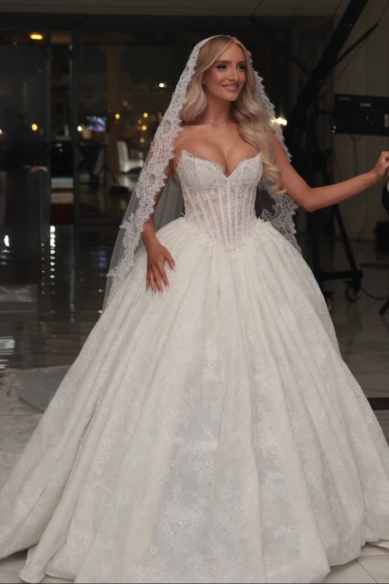 Corset Lace Ball Gown Wedding Dress