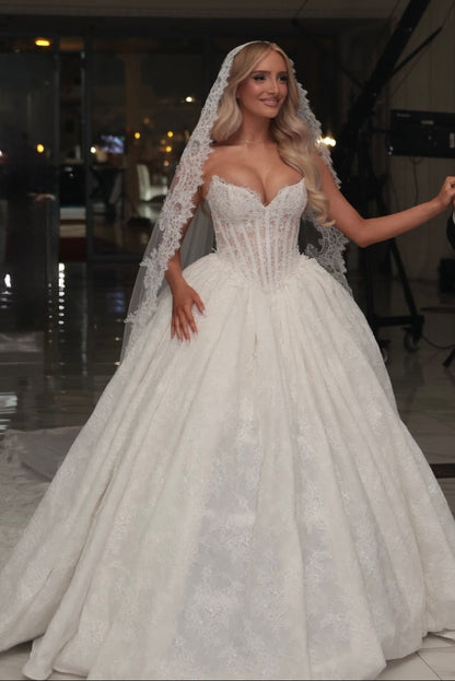 Corset Lace Ball Gown Wedding Dress