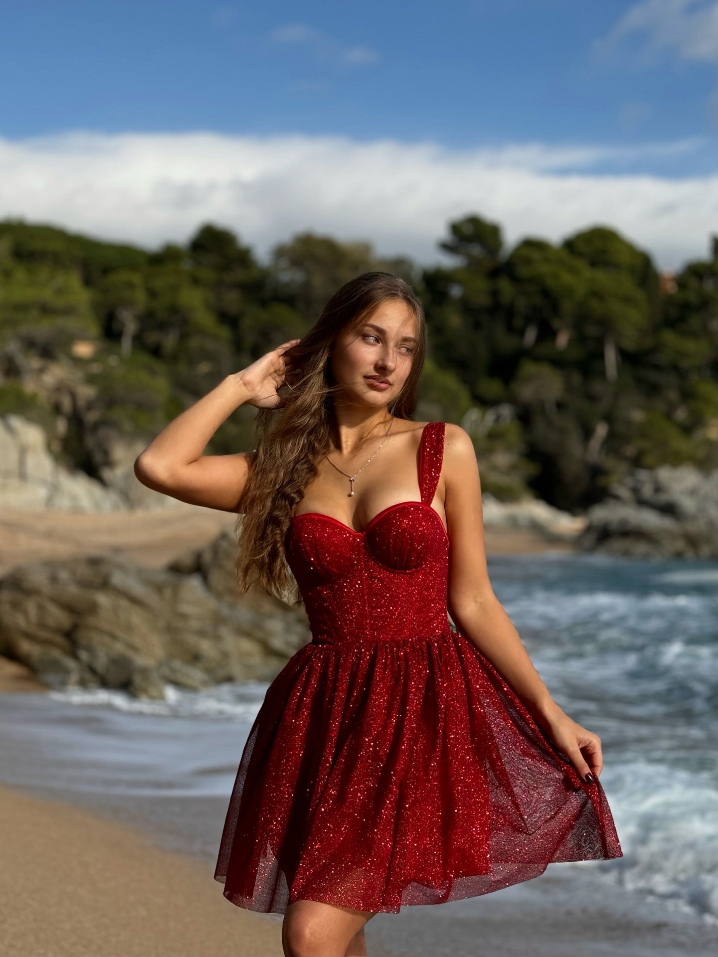 Sweetheart Corset Glitter Mini Dress