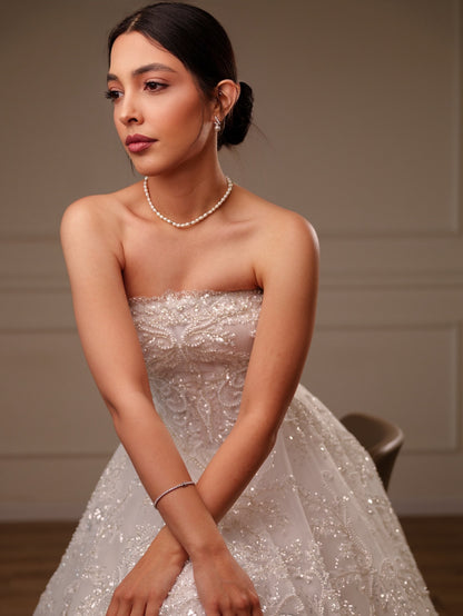 Beaded Embroidered Ball Gown Wedding Dress