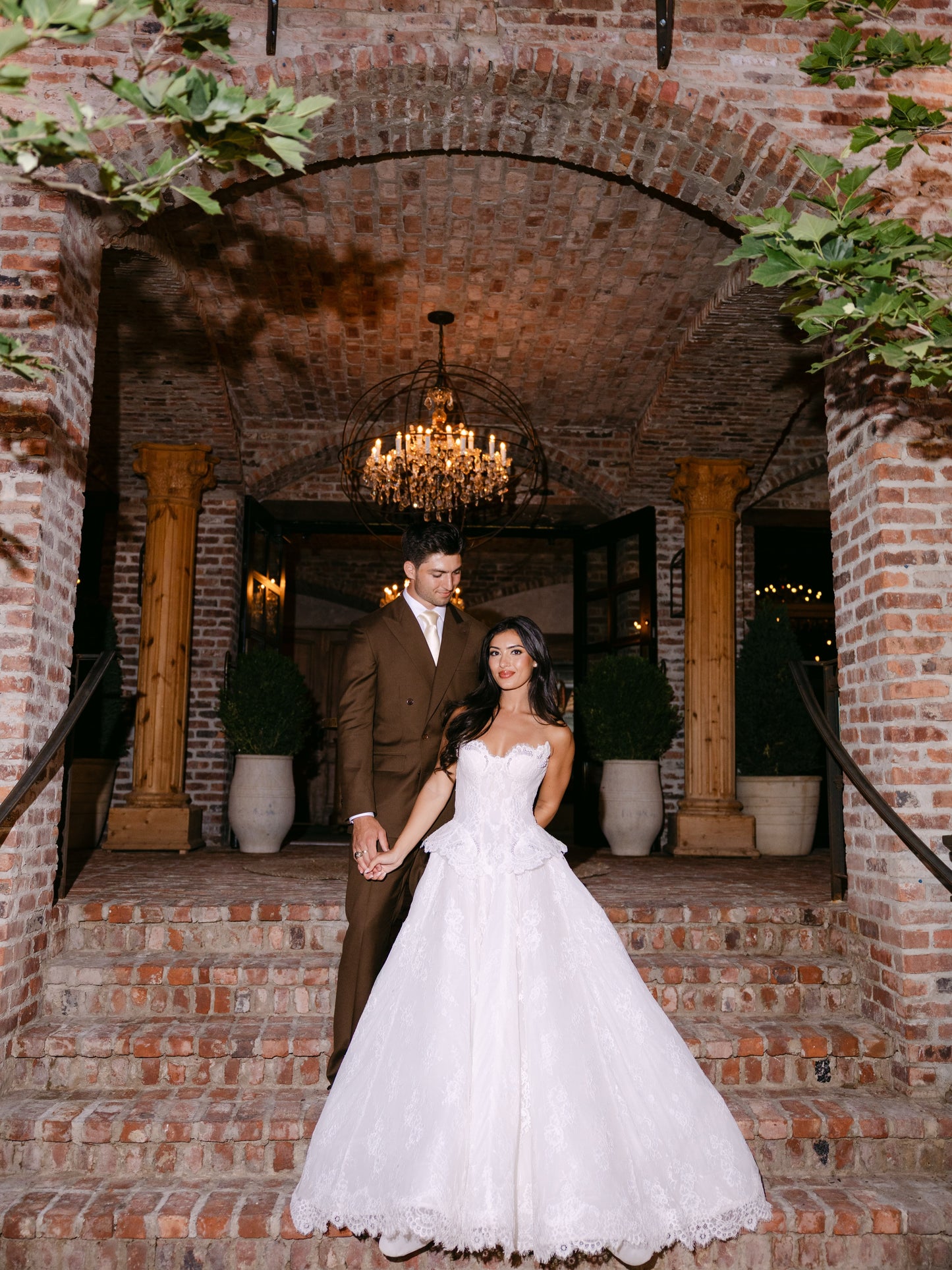 Strapless Sweetheart Lace Ball Gown Wedding Dress