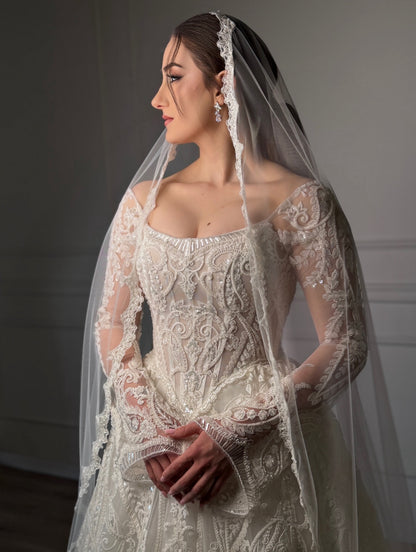 Lace Corset Ball Gown Wedding Dress
