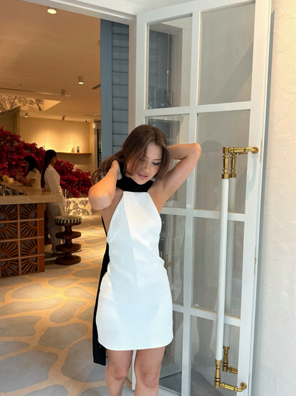 Halter Neck Open Back Mini Dress