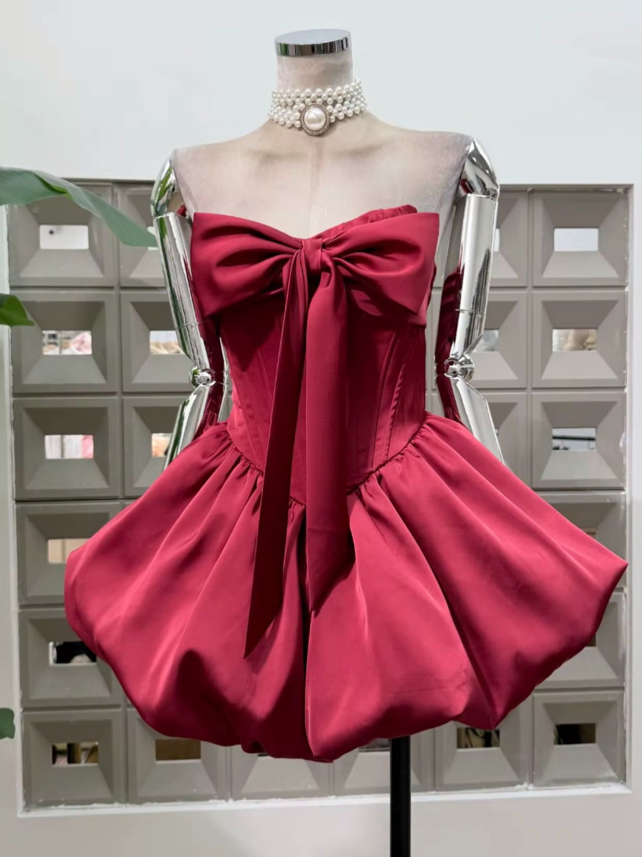 Corset Bubble Dress with Oversized Bow