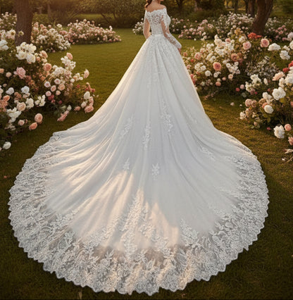 Lace Mermaid Wedding Dress with Overskirt