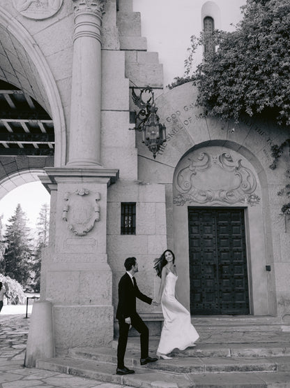 Double Strap V-Neck Slip Wedding Dress