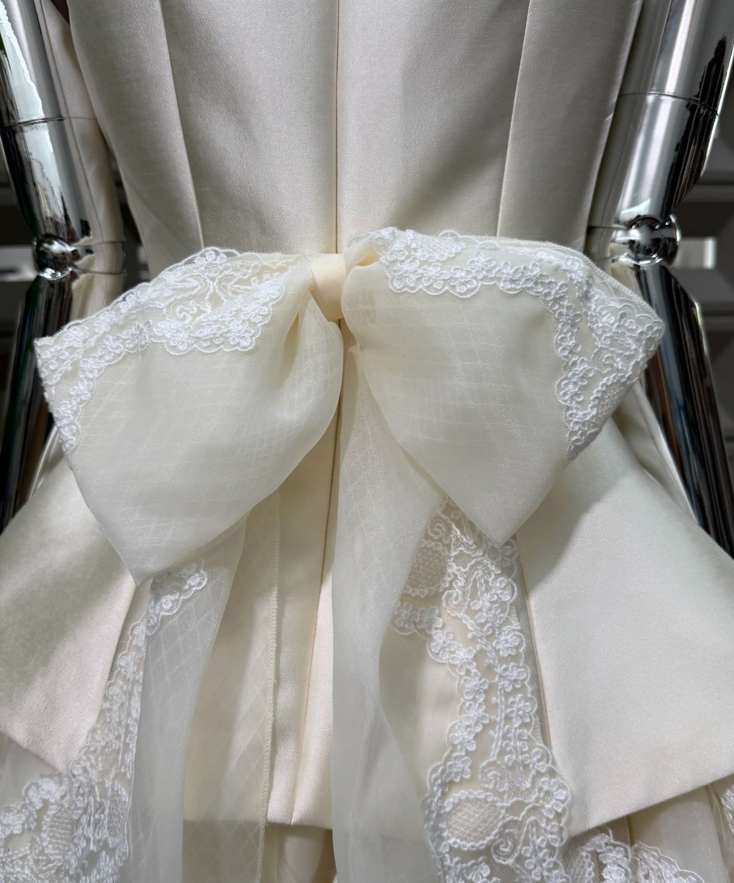Square Neck Ruffled Mini Dress with Back Bow