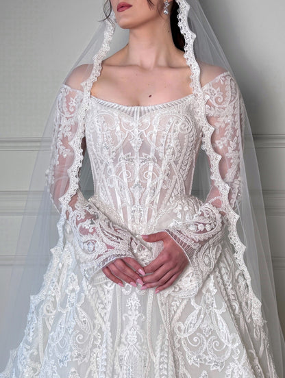 Lace Corset Ball Gown Wedding Dress