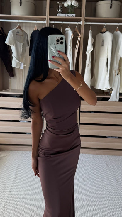 One-Shoulder Ruched Mermaid Formal Gown