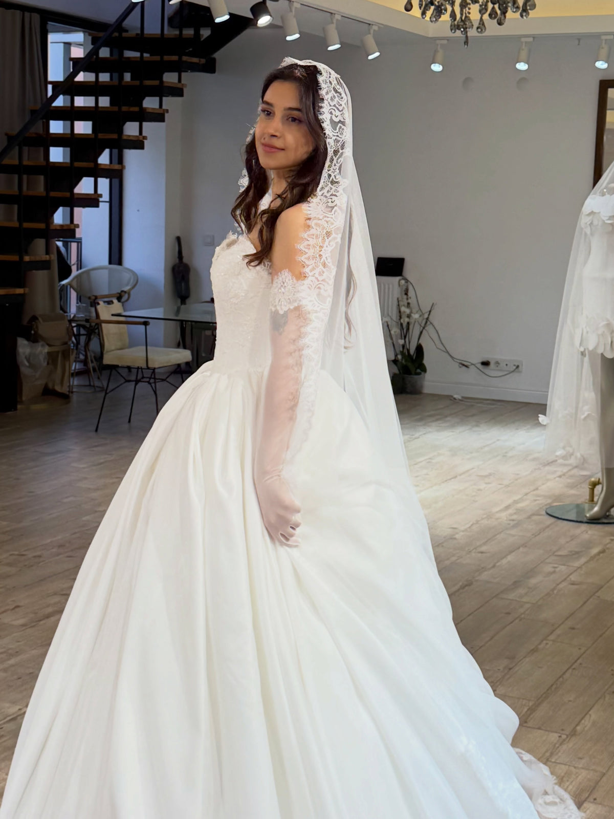 Lace Bodice Ball Gown Wedding Dress